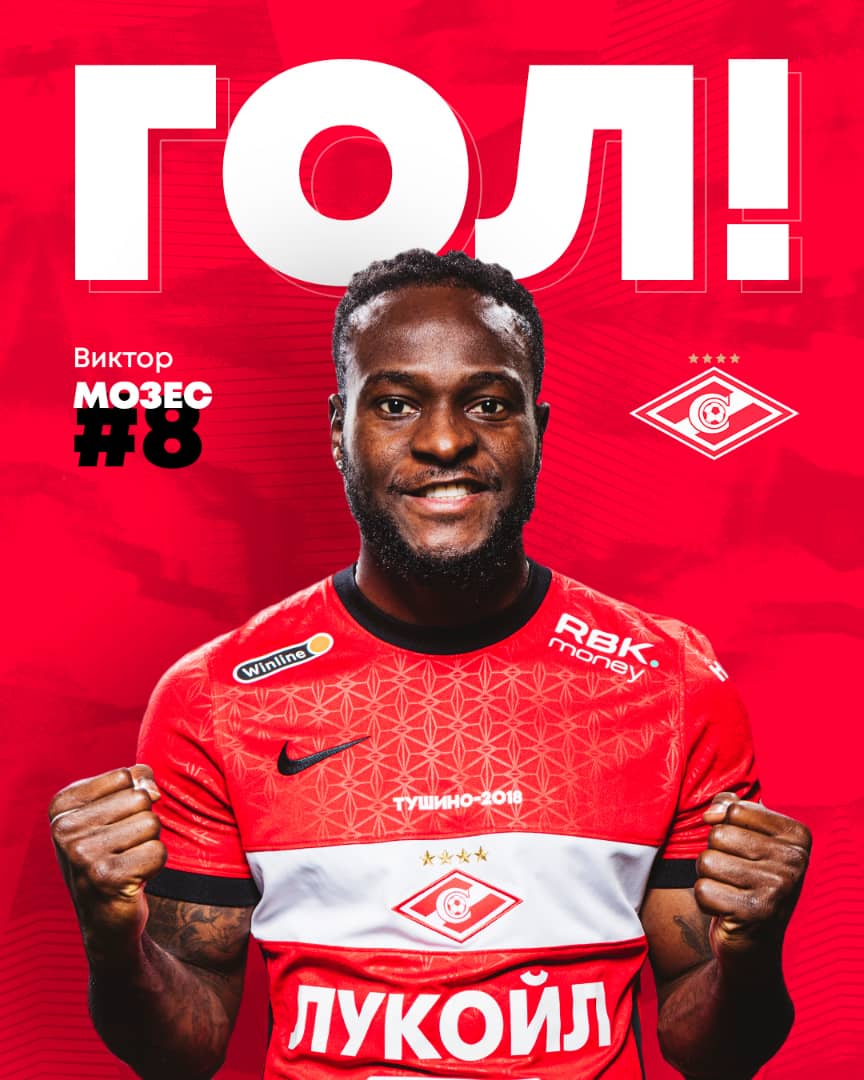 Victor Moses on target in Spartak Moscow's league opener - Latest